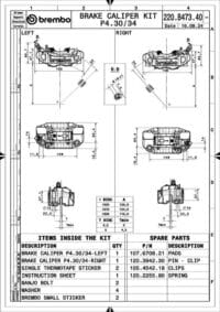 BREMBO UPGRADE GP4-RB 4T Radiale remklauw Ø30/34 mm - Paar