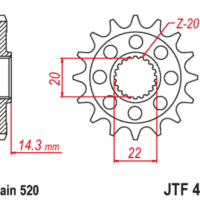 JT SPROCKETS Staal geluidsarm voortandwiel 406 - 520