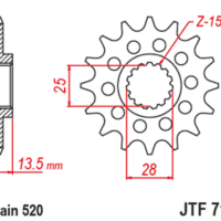 JT SPROCKETS Staal geluidsarm voortandwiel 710 - 520