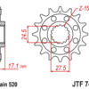 JT SPROCKETS Staal geluidsarm voortandwiel 748 - 520