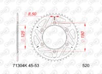 800Wx800H-1149060001-1 AFAM Staal standaard achtertandwiel 71304K - 520