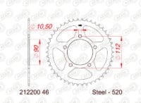 800Wx800H-1149255001-1 AFAM Staal standaard achtertandwiel 212200 - 520