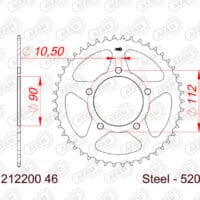 800Wx800H-1149255001-1 AFAM Staal standaard achtertandwiel 212200 - 520