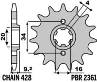 800Wx800H-1149260001-1 PBR Standaard voortandwiel 2361 - 428