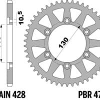 PBR C45 Standaard staal achtertandwiel 4745 - 428
