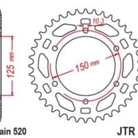 800Wx800H-1149606001-1 JT SPROCKETS Standaard staal achtertandwiel - 520