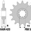 PBR staal standaard voor tandwiel 599M - 420