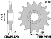 PBR staal standaard voor tandwiel 599M - 420