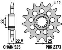 PBR staal standaard voor tandwiel 2373 - 525