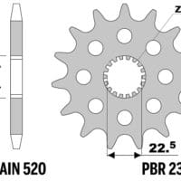 800Wx800H-1151197001-1 PBR staal standaard voor tandwiel 2342 - 520