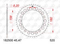 800Wx800H-1151546002-1 AFAM Standaard staal achtertandwiel - 520