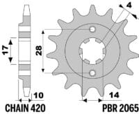 800Wx800H-1151592001-1 PBR staal standaard voor tandwiel 2065 - 420