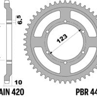 PBR Standaard achtertandwiel staal - 420