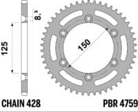 800Wx800H-1151595005-1 PBR Ultralicht achtertandwiel aluminium - 428