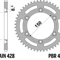 800Wx800H-1151595005-1 PBR Ultralicht achtertandwiel aluminium - 428