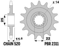 800Wx800H-1151601004-1 PBR staal standaard voor tandwiel 2311 - 520