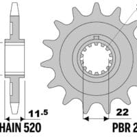 800Wx800H-1151601004-1 PBR staal standaard voor tandwiel 2311 - 520