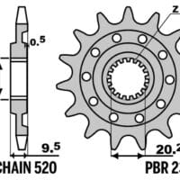 800Wx800H-1151608001-1 PBR staal standaard voor tandwiel 2362 - 520