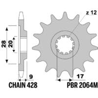 800Wx800H-1152687001-1 PBR Staal standaard voortandwiel - 428