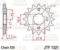 JT SPROCKETS Staal geluidsarm voortandwiel 1321 - 520