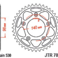 JT SPROCKETS Staal standaard achtertandwiel 7058 - 530