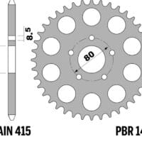 PBR Standaard achtertandwiel staal - 415