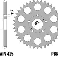 PBR Standaard achtertandwiel staal - 415