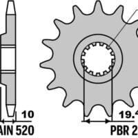 800Wx800H-1155199001-1 PBR Staal geluidsarm voortandwiel - 520