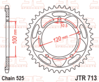 JT SPROCKETS Standaard achtertandwiel staal - 524