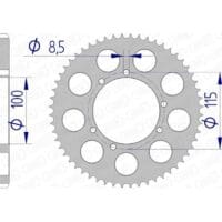800Wx800H-1155581001-1 AFAM Standaard achtertandwiel aluminium - 428