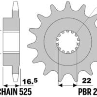 JT SPROCKETS Staal geluidsarm voortandwiel 2114 - 525