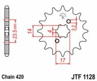 JT Kettingkit 420HDR 11/53 Standaard - Standaard Achtertandwiel