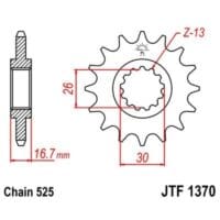 JT/JT Chain Kit 525Z3 15/42 Super-Reinforced - Standard Rear Sprocket