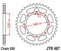800Wx800H-3035207-2 JT/JT Chain Kit 520X1R3 15/43 Standard - Standard Rear Sprocket