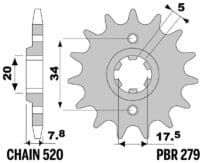 800Wx800H-3036701-3 JT/PBR Chain Kit 520X1R3 13/48 Standard - Standard Rear Sprocket