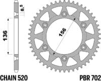 800Wx800H-3036904-2 JT/PBR Chain Kit 520HDS 14/48 Standard - Ultra-Light Rear Sprocket