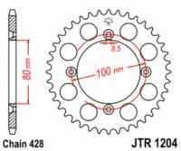 800Wx800H-3042392-2 JT Chain Kit 428HDR 14/50 Reinforced - Standard Rear Sprocket
