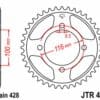 800Wx800H-3042440-2 JT Chain Kit 428HDR 14/50 Reinforced - Standard Rear Sprocket