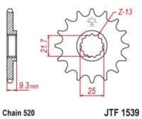800Wx800H-3042459-4 JT Chain kit 520 X1R3 - 14/43-106 - Alu Standard Rear Sprocket