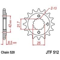 800Wx800H-3042462-4 JT Chain Kit 525X1R3 16/42 Reinforced - Standard Rear Sprocket
