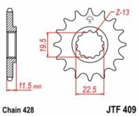 800Wx800H-3042484-5 JT Chain Kit 428HDR 16/53 Reinforced - Standard Rear Sprocket
