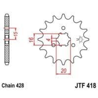 800Wx800H-3042530-4 JT Chain Kit 428HDR 15/49 Reinforced - Standard Rear Sprocket