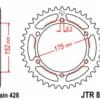 800Wx800H-3042532-2 JT Chain Kit 428HDR 16/57 Reinforced - Standard Rear Sprocket