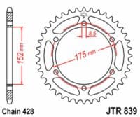 800Wx800H-3042532-2 JT Chain Kit 428HDR 16/57 Reinforced - Standard Rear Sprocket