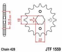 800Wx800H-3042535-5 JT Chain Kit 428HDR 14/50 Reinforced - Standard Rear Sprocket