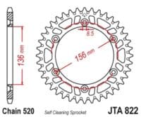 JT Chain Kit 520X1R 14/50 Reinforced - Ultra-Light Self-Cleaning Rear Sprocket