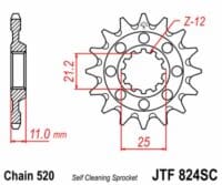800Wx800H-3042631-5 JT Chain Kit 520X1R 13/48 Reinforced - Standard Rear Sprocket