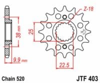 800Wx800H-3042659-5 JT Chain Kit 525X1R3 15/51 Reinforced - Standard Rear Sprocket
