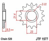 800Wx800H-3042671-5 JT Chain Kit 525X1R3 15/45 Reinforced - Standard Rear Sprocket