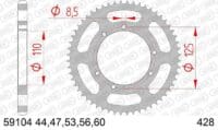 800Wx800H-3064687-2 AFAM Kettingkit 428R1 13/60 (Geen OEM-verhouding) Versterkt - Standaard staal achtertandwiel
